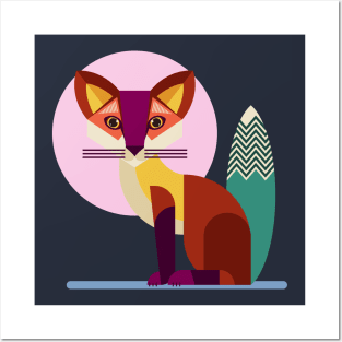 Fox Geometric Design Posters and Art